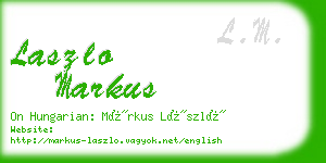 laszlo markus business card